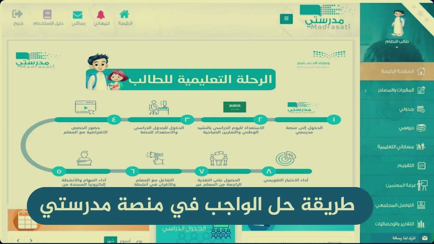 منصة مدرستي الواجبات المدرسية للمرحلة الابتدائية